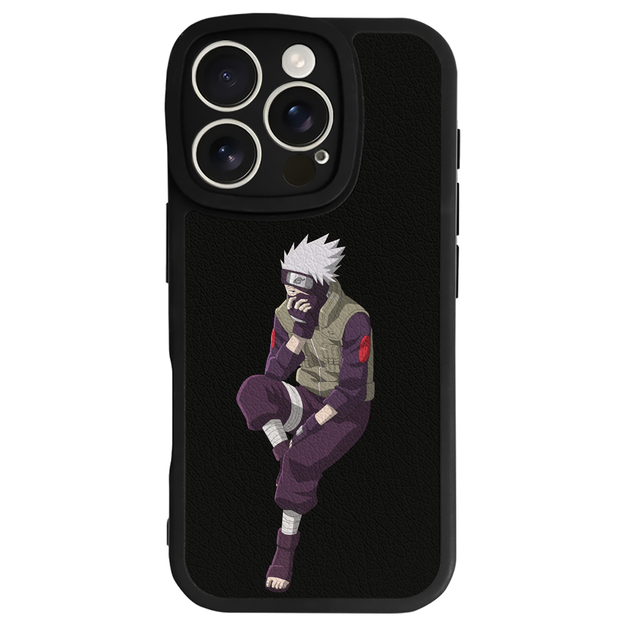 （画像用） NARUTO -ナルト- はたけ カカシ Hatake Kakashi 【iPhone 16シリーズ対応】シリコンスマホケース（レザー調） 材質：シリコン